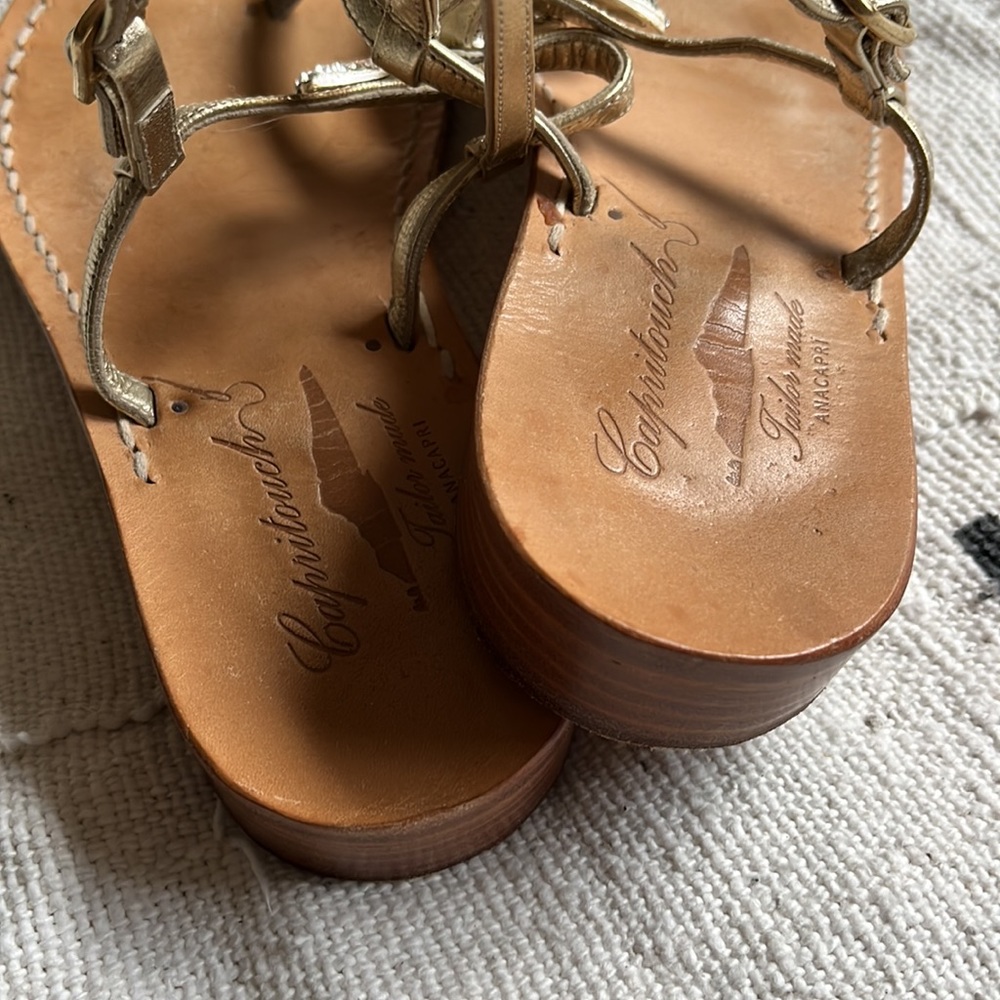 CAPRITOUCH 100% leather hand made Italian sandals with a sea star ⭐️ - Picture 7 of 8